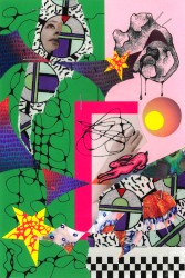 Zwei Hasen in Pink auf Blau